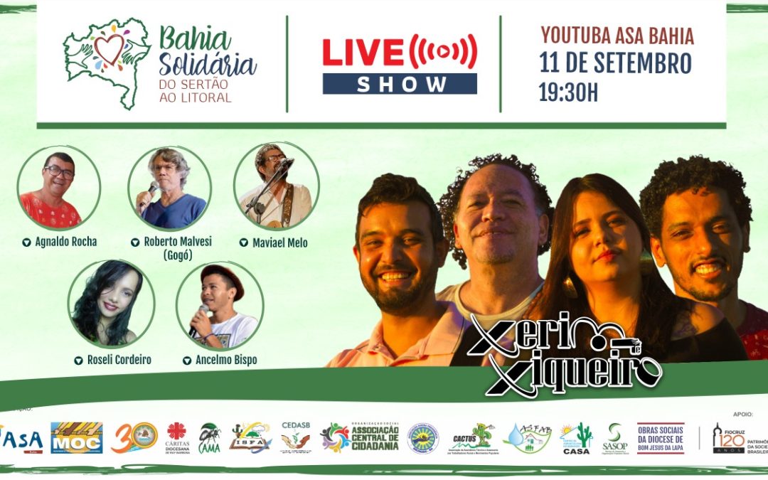 Campanha Bahia Solidária realiza a 2ª live show para arrecadar fundos e alimentos